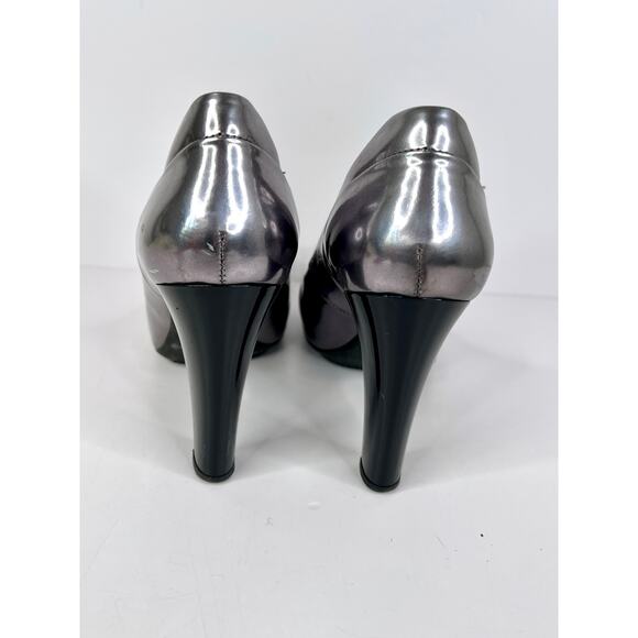 Hogan Women's Size 5 (eu 35.5) Metallic Silver 3.5 Inch Heels - Picture 6 of 12